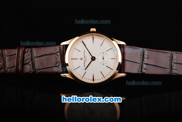Vacheron Constantin Patrimony Manual Winding Rose Gold Case with White Dial - Click Image to Close